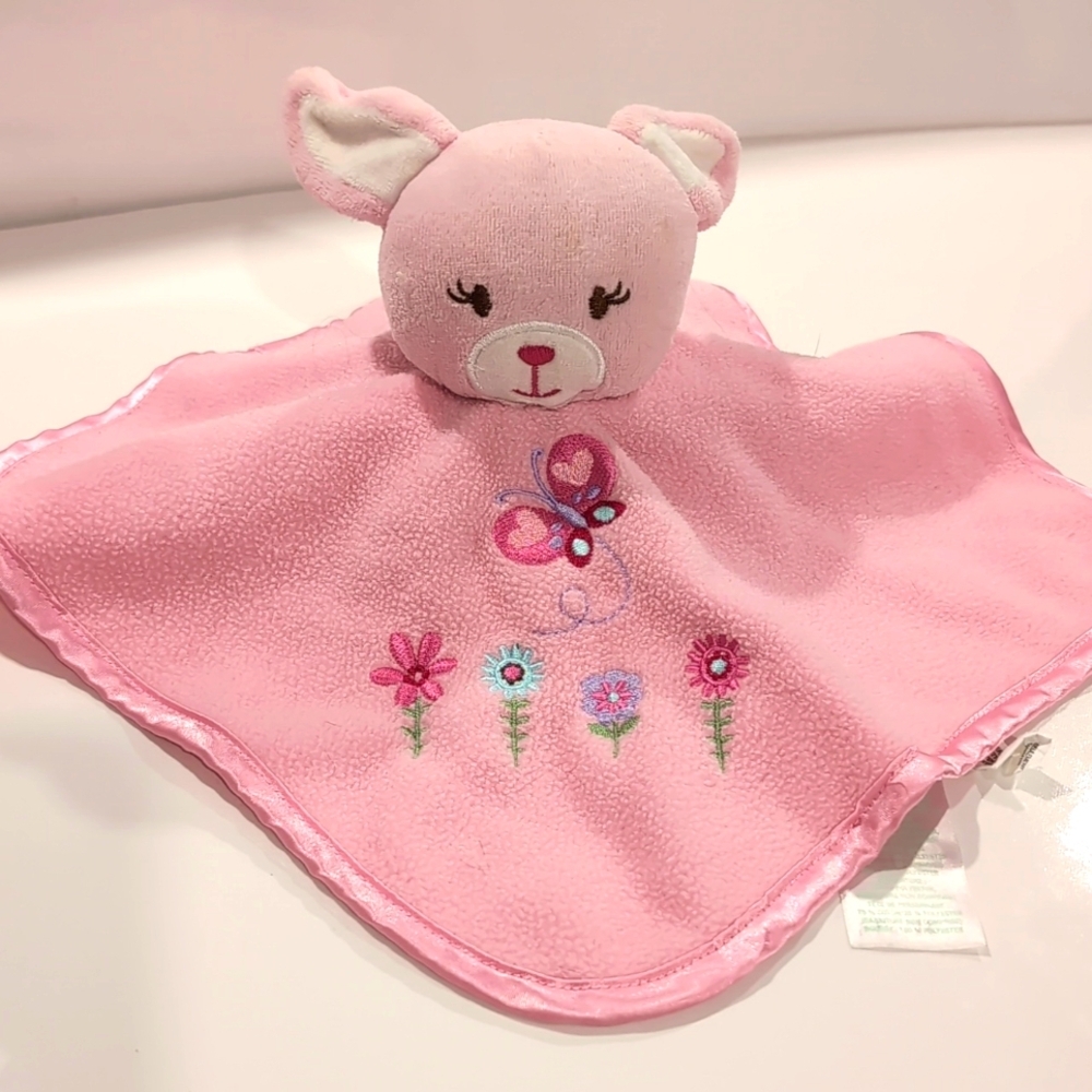 Cherokee Pink Cat Bunny Security Blanket Lovey